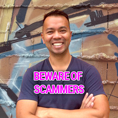 Peter Bui — operator of ADAOZ Cardano stake pool. The photo has a 'beware of scammers' watermark.