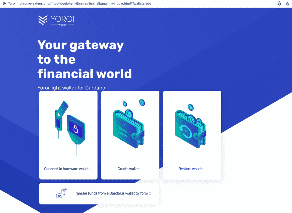 create a new wallet with Yoroi